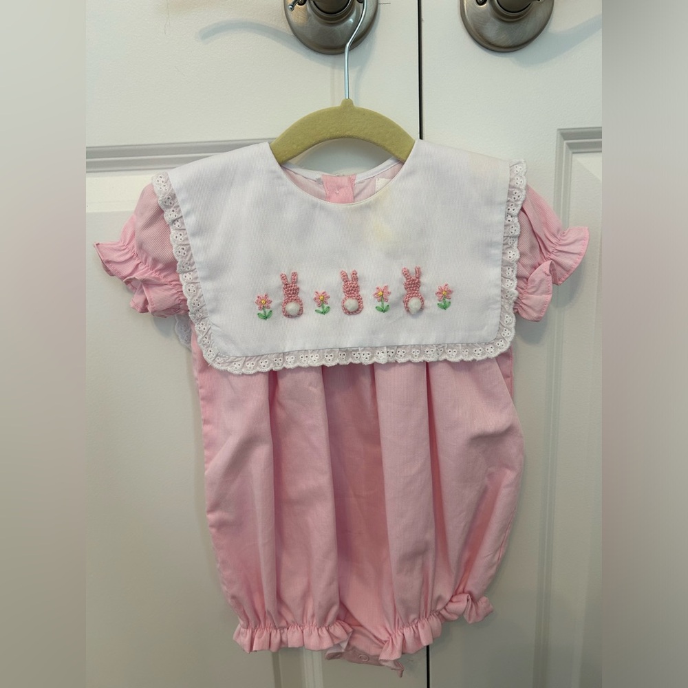 Cecil and Lou White and Pink Baby Dress